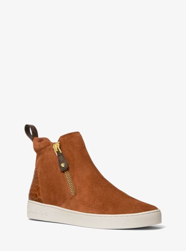 Damske Tenisky Michael Kors Clay Suede High-Top Hnede - Topanky Michael Kors Sleva | WTZPE-2638